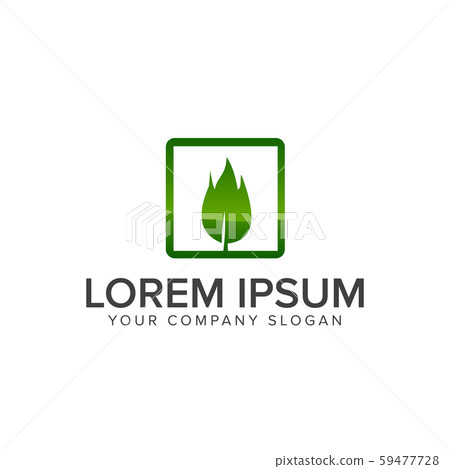 leaf on the square logo design concept template 59477728