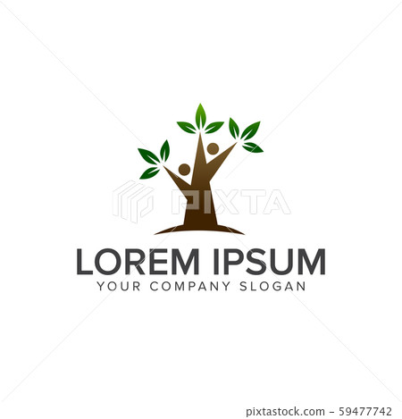 Tree People Design tree people logo design concept template - Stock Illustration [59477742 ...
