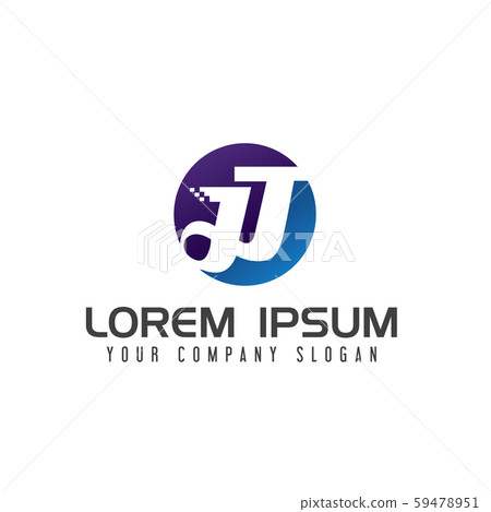 letter J technology logo design concept template - Stock Illustration ...