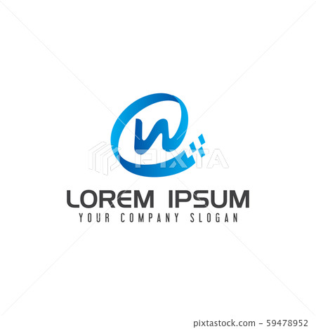 letter W technology logo design concept template - Stock Illustration ...