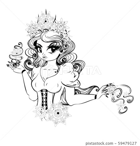 Kawaii snow queen lineart Kawaii snow queen lineart 59479127