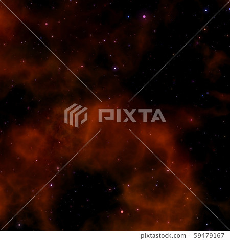 Orange space nebula - Stock Illustration [59479167] - PIXTA