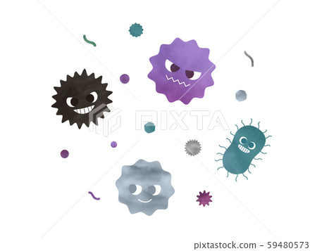 手繪水彩病毒圖 59480573