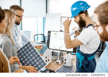 People working on alternative energy project in the office 59480941