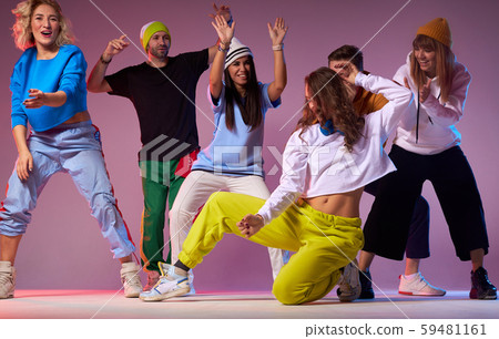 Playful street dancers in dance studio 59481161