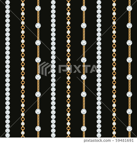 Seamless pattern of Gold chain lines on black background. Vector illustration Seamless pattern of Gold chain lines on black background. Vector illustration 59481691