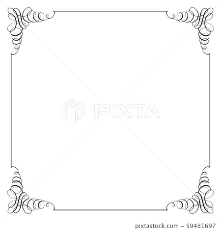 Square frame in calligraphic retro style. 59481697
