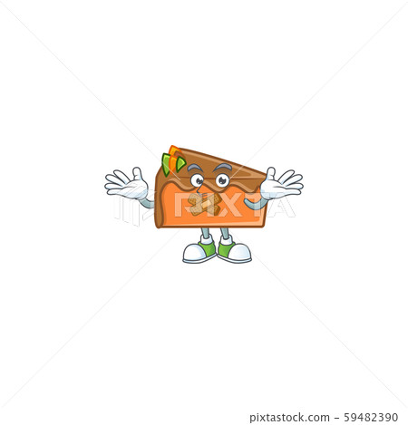 Slice cake character silent on white background Slice cake character silent on white background 59482390