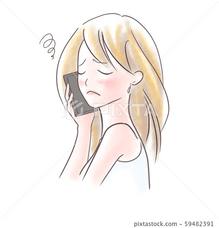在移動電話上交談的女人 在移動電話上交談的女人 59482391