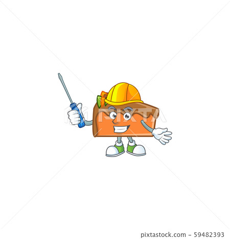 Slice cake character automotive on white background Slice cake character automotive on white background 59482393