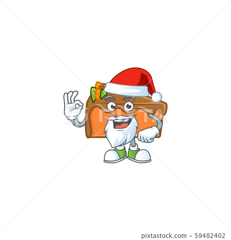 Slice cake character santa claus on white background Slice cake character santa claus on white background 59482402