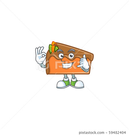 Slice cake character call me on white background Slice cake character call me on white background 59482404