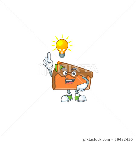 Slice cake character have an idea on white background Slice cake character have an idea on white background 59482430