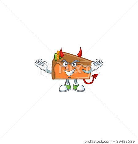 Slice cake in the cartoon character devil. Slice cake in the cartoon character devil. 59482589