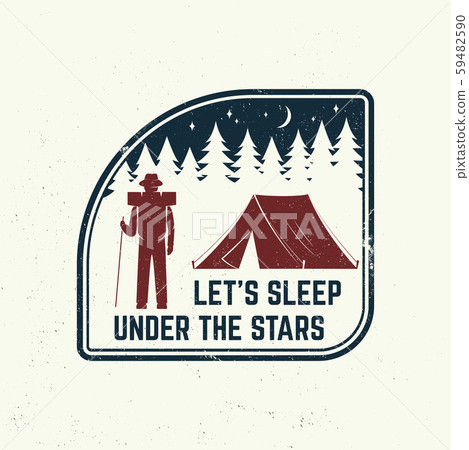 Let s sleep under the stars slogan. Summer camp. Vector. Concept for shirt print, stamp or tee Let s sleep under the stars slogan. Summer camp. Vector. Concept for shirt print, stamp or tee 59482590