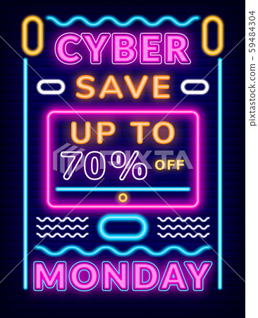 Poster Cyber Monday, Save Up To 70 Percent Vector - Stock Illustration ...