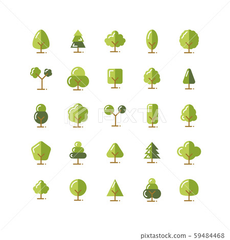Tree flat icon set. Vector and Illustration. Tree flat icon set. Vector and Illustration. 59484468