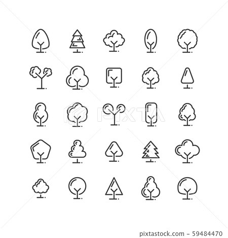 Tree outline icon set. Vector and Illustration. 59484470