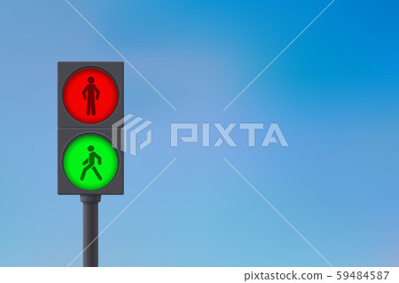 Pedestrian Traffic Light. Sky background. Pedestrian Traffic Light. Sky background. 59484587