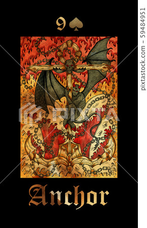 Anchor. Card of Lenormand oracle deck Gothic Mysteries.  59484951