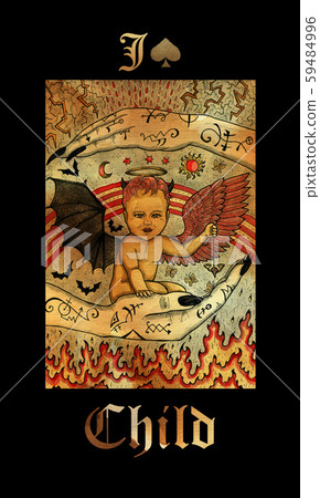 Child. Card of Lenormand oracle deck Gothic Mysteries.  59484996