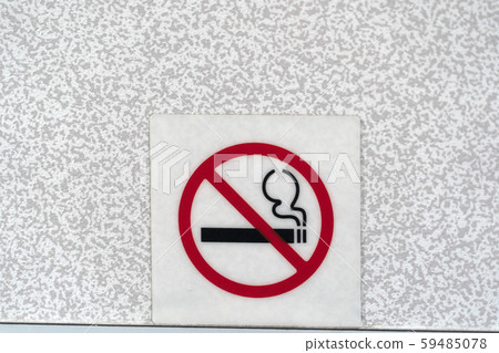 no smoking sign on airplane 59485078