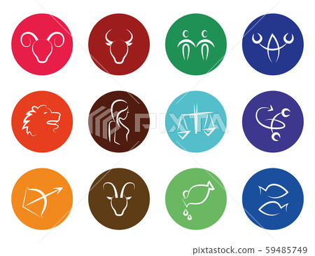 colorful round zodiac sign horoscope set colorful round zodiac sign horoscope set 59485749