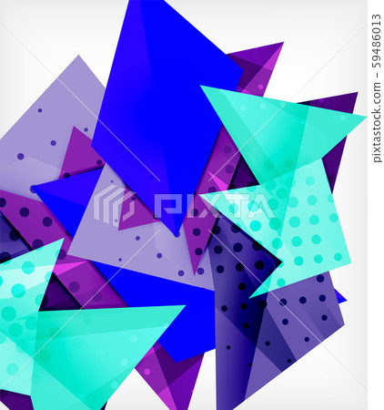 Modern origami card. Modern origami design element. Color geometric pattern. Abstract low-poly 59486013