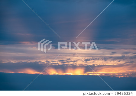 Beautiful orange sunset over the sea. 59486324