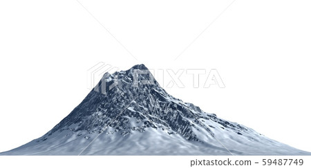Snowy mountains Isolate on white background 3d illustration 59487749