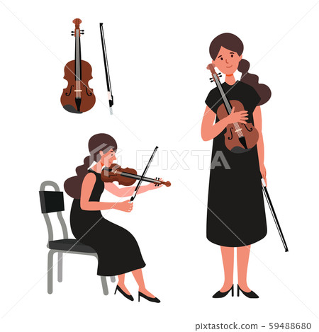 Vector illustration of a woman playing violin Vector illustration of a woman playing violin 59488680