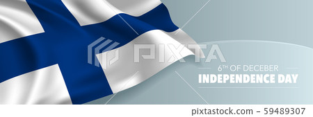 Finland independence day vector banner, greeting card. 59489307