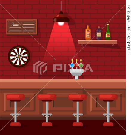 Night Life, Empty Bar with Table and Stools Pub Night Life, Empty Bar with Table and Stools Pub 59490183