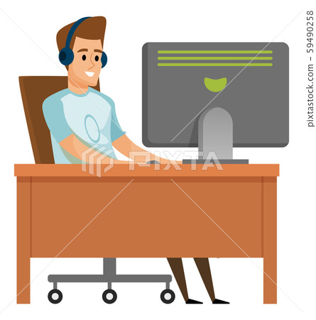 Man Communication with Computer, Hobby Vector 59490258
