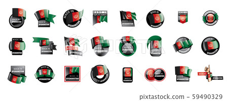 Afghanistan flag, vector illustration on a white background Afghanistan flag, vector illustration on a white background 59490329