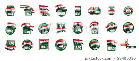 Iraqi flag, vector illustration on a white background Iraqi flag, vector illustration on a white background 59490350