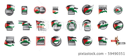 Jordan flag, vector illustration on a white background Jordan flag, vector illustration on a white background 59490351