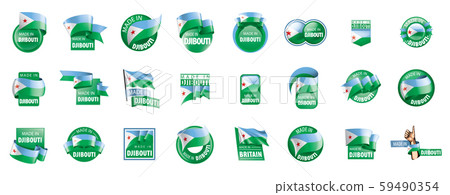 Djibouti flag, vector illustration on a white background Djibouti flag, vector illustration on a white background 59490354