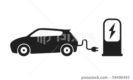 Electric car refueling icon 59490491