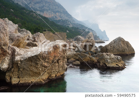 Seashore with big stones 59490575