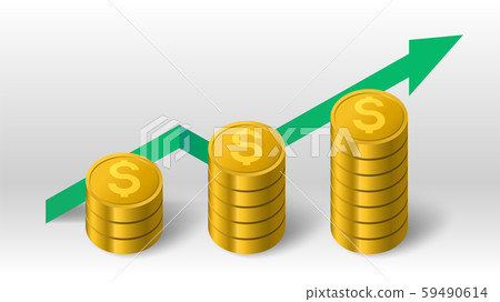 Coins and growth arrow Coins and growth arrow 59490614