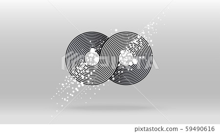Black and white infinity icon element background Black and white infinity icon element background 59490616