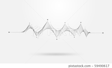 Wireframe sound wave abstract background Wireframe sound wave abstract background 59490617