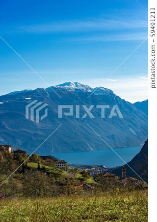 Lake Garda and Monte Baldo - Italian Alps near Riva del Garda  59491211