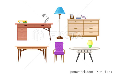 Set Of Different Types Of Various Furniture Vector Illustration 59491474