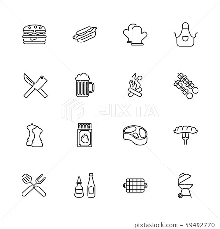 Barbecue - Flat Vector Icons Barbecue - Flat Vector Icons 59492770