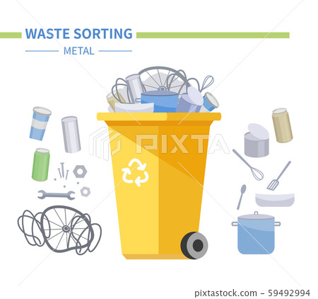 Metal waste recycling - modern flat design style illustration 59492994