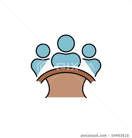 jury group committee vector color icon. jurors sign, symbol 59493618