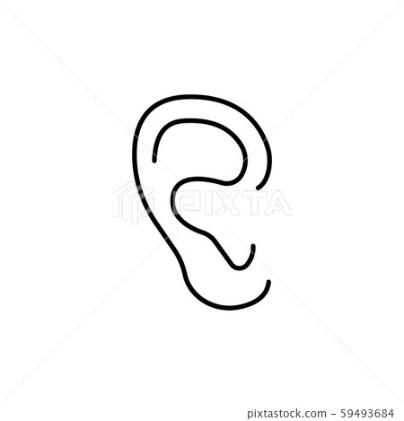 ear vector line icon - Stock Illustration [59493684] - PIXTA