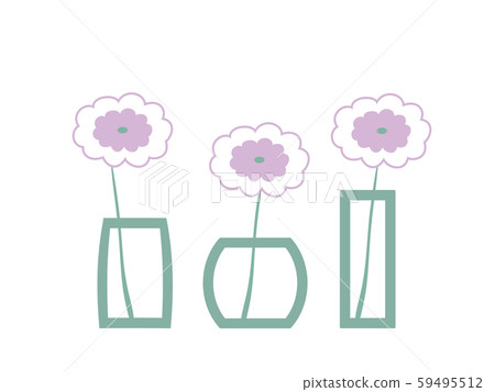 Flower in vase, set of icons, flat style 59495512